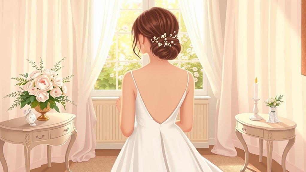 klasyczny niski kok ślubny