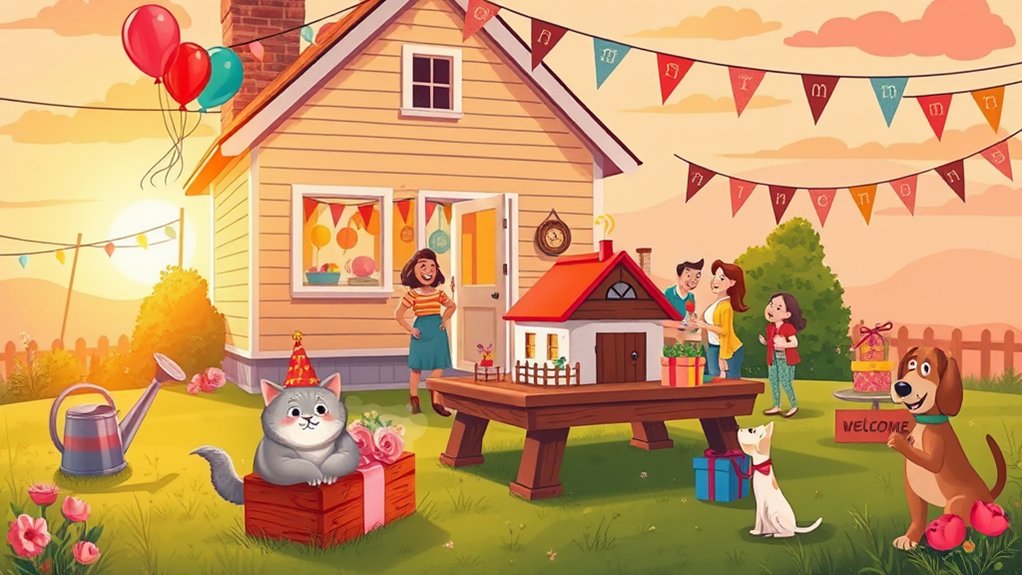 zaproszenie na imprezę w nowym domu z humorem